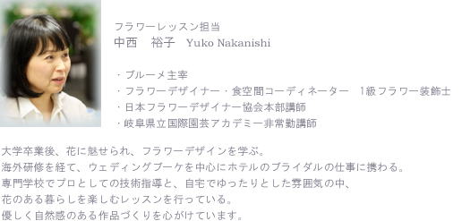 中西裕子　プロフィール